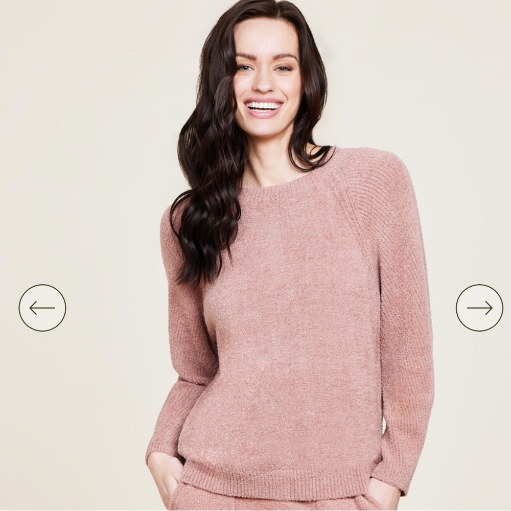 NWT Barefoot Dreams Cozy Chic Lite Rib Blocked Pullover